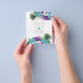 Waterverf Tropische orchideeën Peacock Wedding Flyer (Hand)