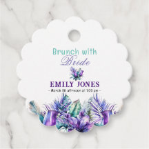 Waterverf tropische paarse bloemenbruidsbrunch