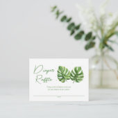 Waterverf Tropische Palm Baby shower Luier Raffle Informatiekaartje (Staand voorkant)