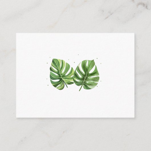 Waterverf Tropische Palm Baby shower Luier Raffle Informatiekaartje (Achterkant)