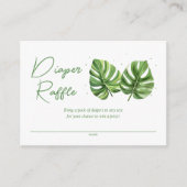 Waterverf Tropische Palm Baby shower Luier Raffle Informatiekaartje (Voorkant)