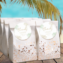 Waterverf Tropische Palm Boho bruiloft Dank u Ronde Sticker