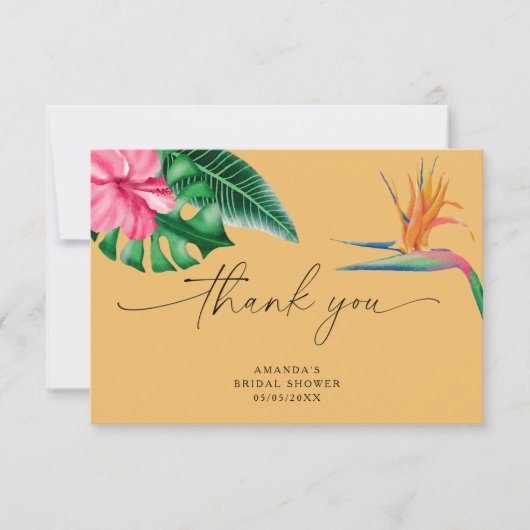 Waterverf Tropische palm, dank u vrijgezellenfeest Bedankkaart (Voorkant)