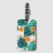 Waterverf tropische palm, Hawaiian Hibiskus Bagagelabel (Voorkant (verticaal))