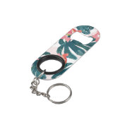 Waterverf tropische palm, Hawaiian Hibiskus Mini Flessenopener (Achterkant Gekanteld)