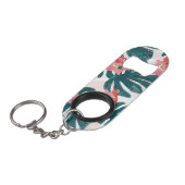 Waterverf tropische palm, Hawaiian Hibiskus Mini Flessenopener (Voorkant Gekanteld)