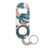 Waterverf tropische palm, Hawaiian Hibiskus Mini Flessenopener (Achterkant)