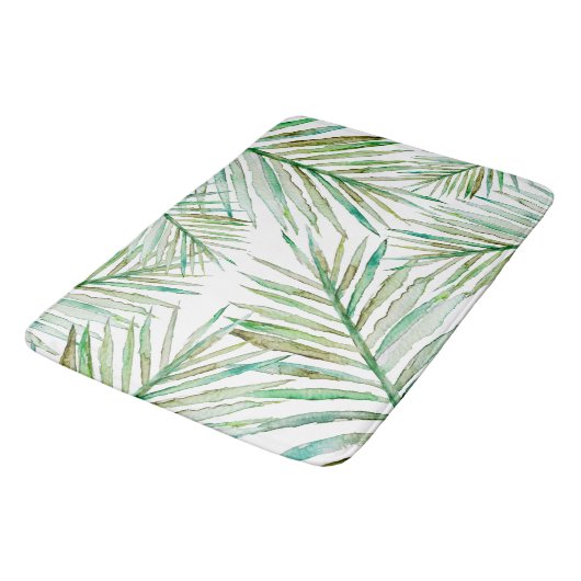 Waterverf Tropische palm Leaf Badmat (Gekanteld)