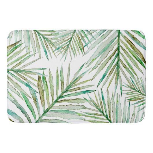 Waterverf Tropische palm Leaf Badmat (Voorkant)