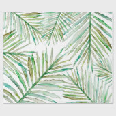 Waterverf Tropische palm Leaf Cadeaupapier (Vlak)