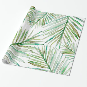 Waterverf Tropische palm Leaf Cadeaupapier