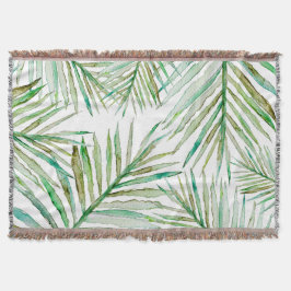 Waterverf Tropische palm Leaf Deken