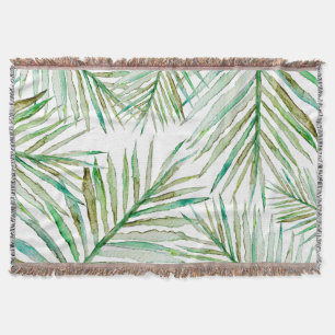Waterverf Tropische palm Leaf Deken