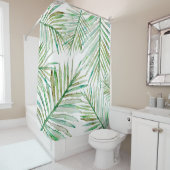 Waterverf Tropische palm Leaf Douchegordijn (In situ)