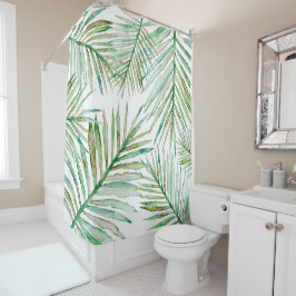 Waterverf Tropische palm Leaf Douchegordijn