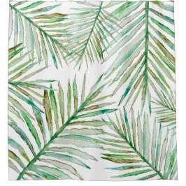Waterverf Tropische palm Leaf Douchegordijn