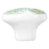 Waterverf Tropische palm Leaf Keramische Knop (Zijkant)