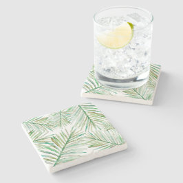 Waterverf Tropische palm Leaf Stenen Onderzetter