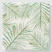 Waterverf Tropische palm Leaf Stenen Onderzetter (Voorkant)
