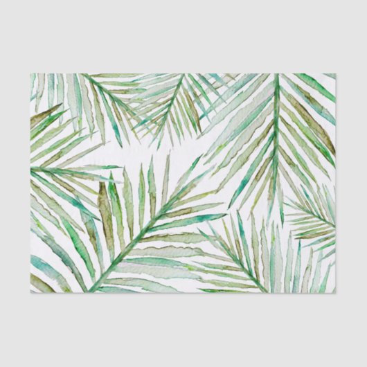Waterverf Tropische palm Leaf Tissuepapier (Voorkant)