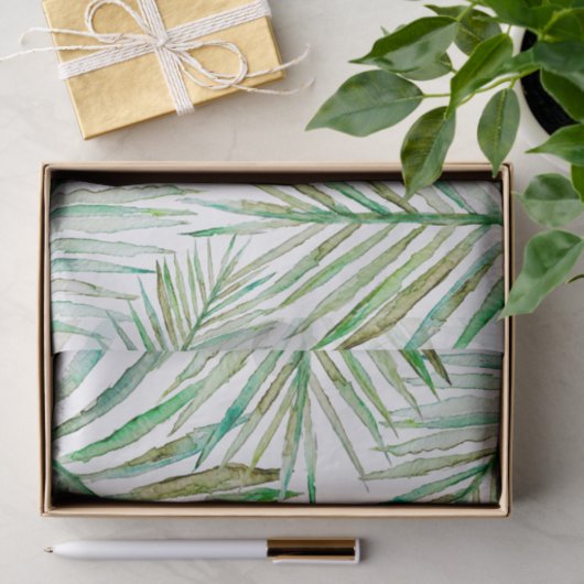 Waterverf Tropische palm Leaf Tissuepapier (Geschenk)