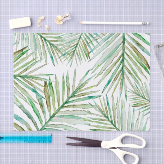 Waterverf Tropische palm Leaf Tissuepapier (Craft)