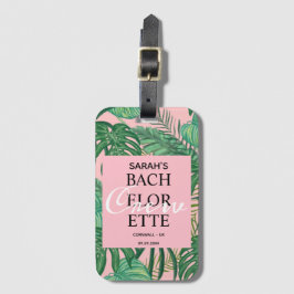 Waterverf Tropische Palm Roze Bachelorette Holiday Bagagelabel