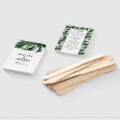 Waterverf tropische palmblad bruiloft hand fan handwaaier (Niet-gemonteerd)