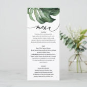 Waterverf tropische palmbladbruiloft aankondiging (Staand voorkant)