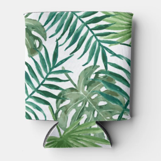Waterverf Tropische palmbladeren Blikjeskoeler (Voorkant)