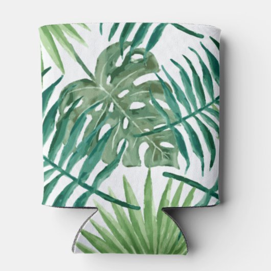 Waterverf Tropische palmbladeren Blikjeskoeler (Achterkant)