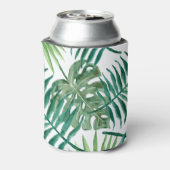 Waterverf Tropische palmbladeren Blikjeskoeler (Blikje Achterkant)