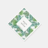 Waterverf tropische palmbladeren bruiloft servet (Hoek)