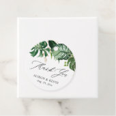 Waterverf tropische palmbladeren dank u bedankjes labels (In situ)