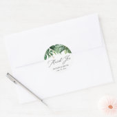 Waterverf tropische palmbladeren dank u ronde sticker (Envelop)