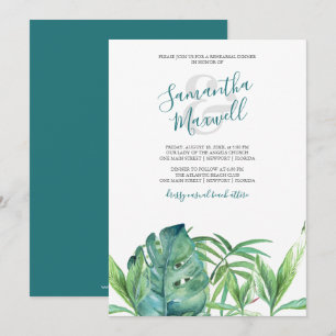 Waterverf tropische palmbladeren repetitie diner