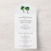 Waterverf Tropische palmbomen Bachelorette All In One Uitnodiging (Binnen)