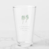 Waterverf Tropische palmbomen Bachelorette Glas (Achterkant)
