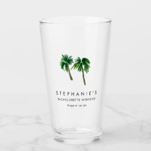 Waterverf Tropische palmbomen Bachelorette Glas