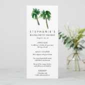 Waterverf Tropische palmbomen Bachelorette Menu (Staand voorkant)
