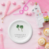 Waterverf Tropische palmbomen Bachelorette Papieren Bordje (Feest)