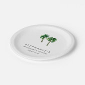 Waterverf Tropische palmbomen Bachelorette Papieren Bordje (Gekanteld)