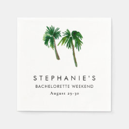 Waterverf Tropische palmbomen Bachelorette Servet