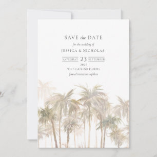 Waterverf Tropische palmbomen bruiloft Save The Date