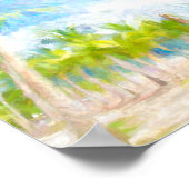 Waterverf Tropische palmbomen Poster (Hoek)