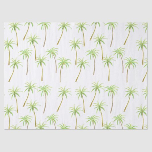 Waterverf Tropische palmbomen Tissuepapier (Voorkant)