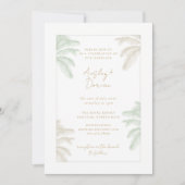 Waterverf Tropische Palmboom Boho Fotobruiloft Kaart (Voorkant)