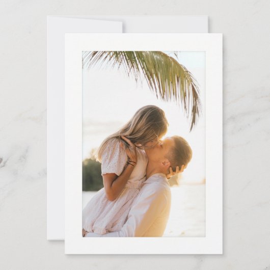 Waterverf Tropische Palmboom Boho Fotobruiloft Save The Date (Achterkant)