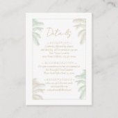 Waterverf Tropische Palmboom Boho Wedding Details Informatiekaartje (Voorkant)