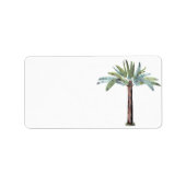 Waterverf tropische palmboom etiket (Voorkant)